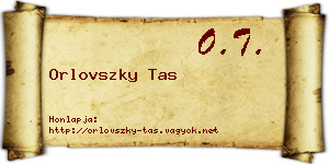 Orlovszky Tas névjegykártya